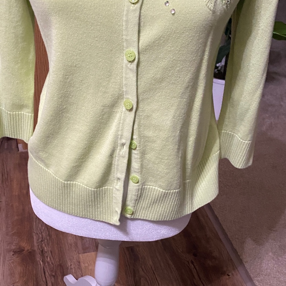 Women's Light Green Cardigan Sweater